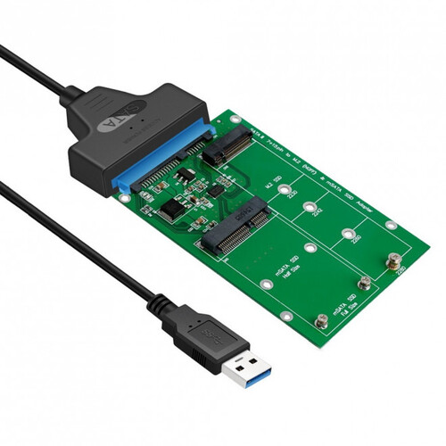 Simplecom SA221 2-in-1 Combo Adapter USB 3.0 Male to mSATA/M.2 SSD