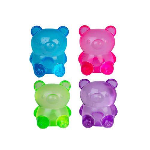 4PK Smooshos Super Squeeze Bear Soft Compact Portable Blue Squishy Toy Assorted