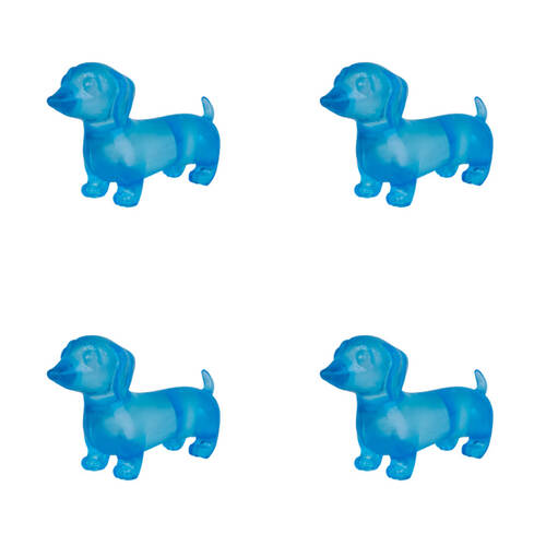 4PK Smooshos Super Squeeze Dachshund Soft Compact Multi-Coloured Squishy Toy Assorted