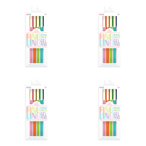 4x 6pc Ooly 0.7mm Fine Tip Line Gel Pens Writing Stationery 6y+