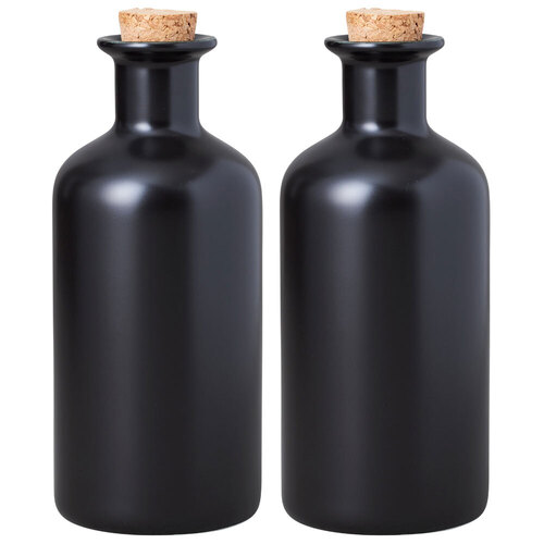2PK Maxwell & Williams Epicurious 500ml Oil Bottle w/Cork Lid - Black