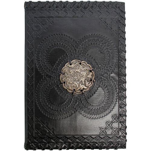 LVD Medal Large Leather/Paper 23cm Notebook Writing Journal - Black