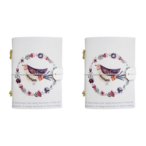 2PK LVD Leather Cover Paper Notebook Writing Journal 18x13cm Birds Song