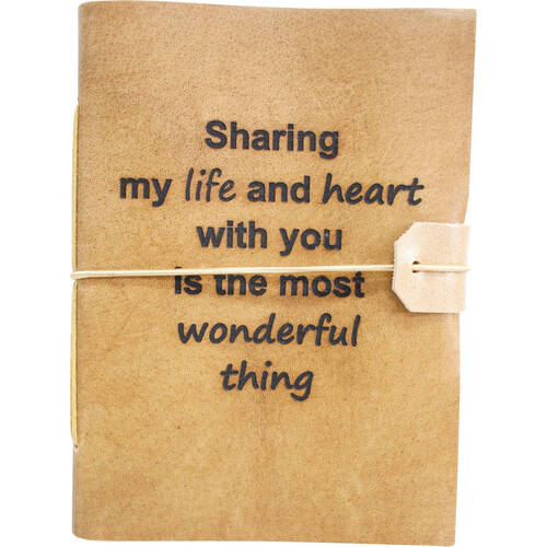 LVD Leather Cover Paper Notebook Writing Journal 18x13cm Sharing My Life