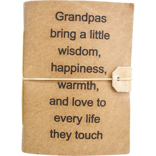 LVD Grandpas Love Leather/Paper 18cm Notebook - Brown