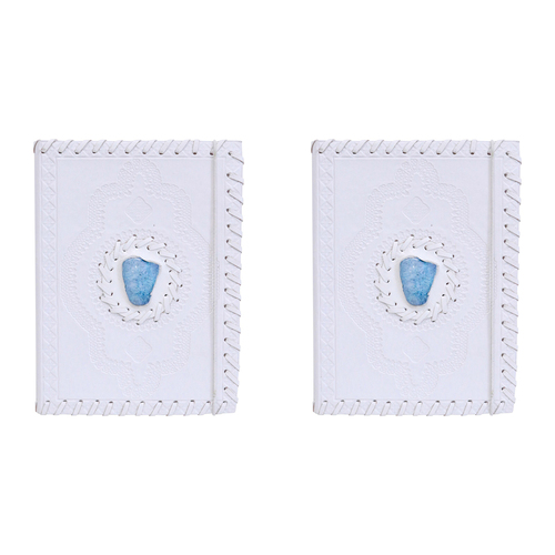 2PK LVD Leather Note Book Green Gem Stylish Hard Cover Journal/Diary