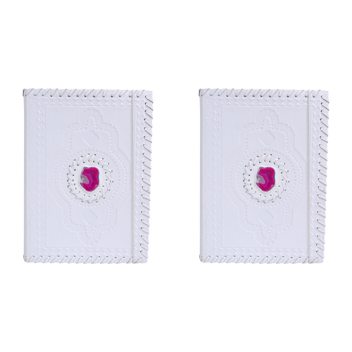 2PK LVD Leather Note Book Pink Gem Stylish Hard Cover Journal/Diary