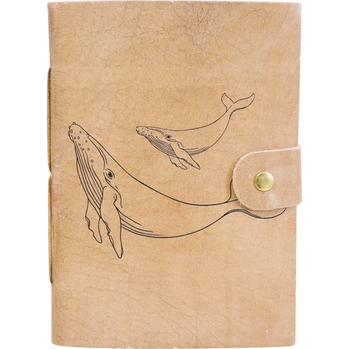LVD Leather Notebook Writing Stationery 18x13cm - Whale Natural