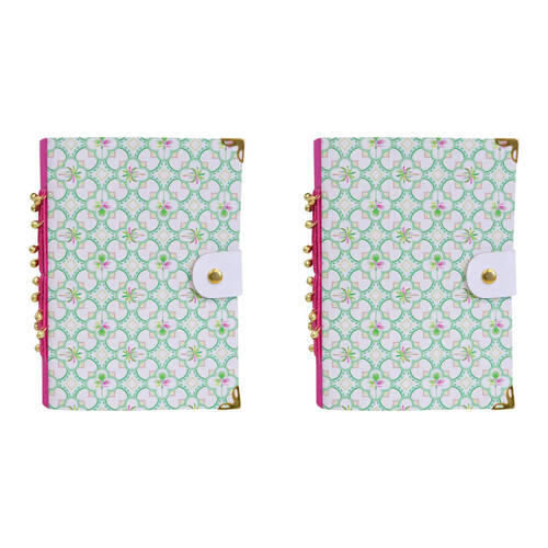 2PK LVD Leather Notebook Writing Stationery 18x13cm - Moroccan Mojito