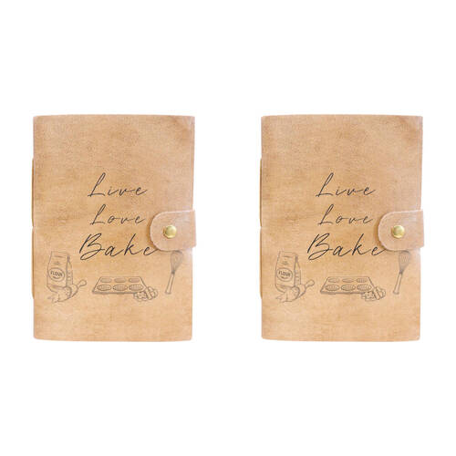 2PK LVD Leather Notebook Writing Stationery 18x13cm - Love Bake
