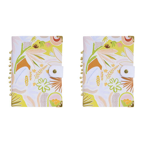 2PK LVD Leather Cover Paper Notebook Writing Journal 18x13cm Floral Paloma