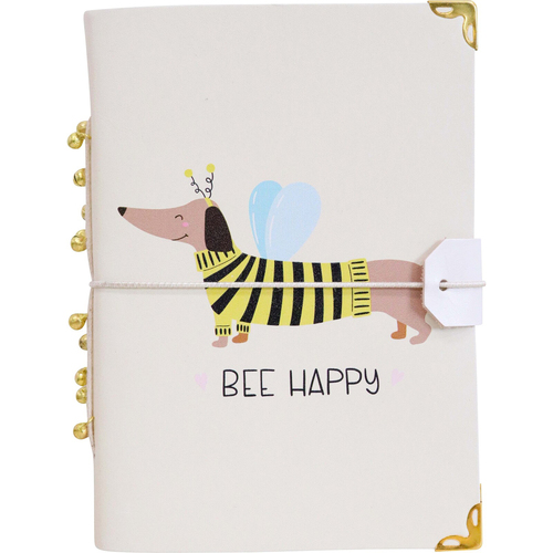 LVD Leather Notebook Writing Stationery 18x13cm - Dachshund Bee
