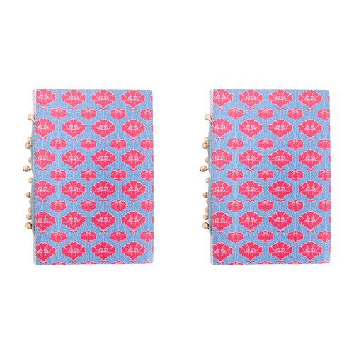 2PK LVD Recycled Leather Note Book Saria Stylish Hard Cover Journal/Diary