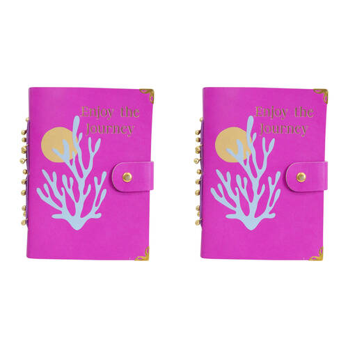 2PK LVD Leather Cover Paper Notebook Writing Journal 18x13cm Enjoy Journey