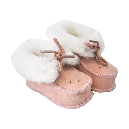 Auskin Tykes Sheepskin Booties Baby Shoes Size 2 Pink 12-18m