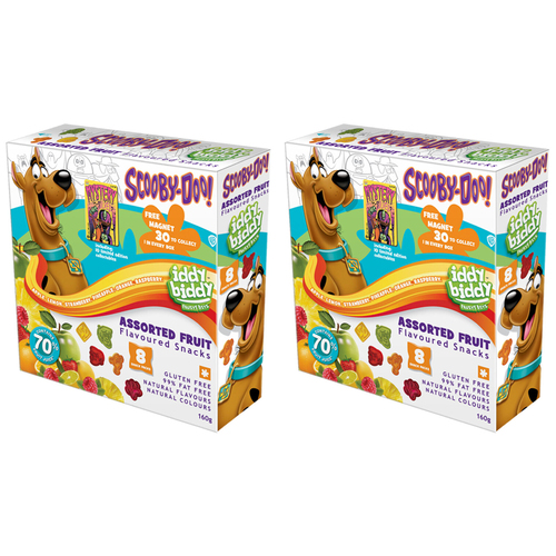 2x 8PK Iddy Biddy Scooby-doo Assorted Fruit Flavoured Gummies/Snacks