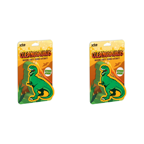 2PK iCUP Inc Cleanosaurus 11cm Kitchen Dishwashing Sponge - Green