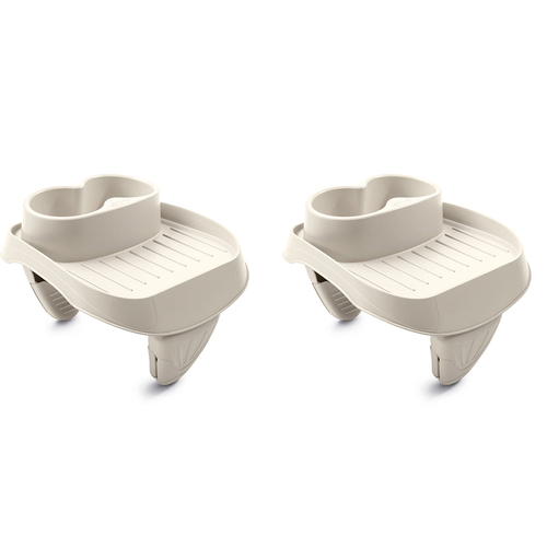 2PK Intex Tray Cup Holder For PureSpa Inflatable Hot Tub - Cream