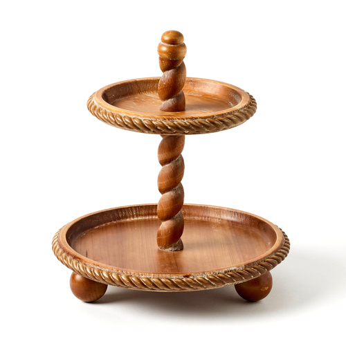 Pilbeam Living Wood Trentham 2 Tier Stand Walnut 31cm