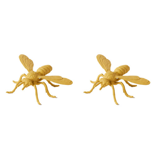 2PK Pilbeam Living Pewter Honey Bee Sculpture Home Decor - Sunshine