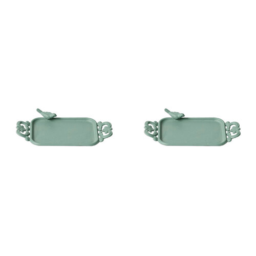 2PK Pilbeam Living Pewter Winton Trinket Tray Home Decor - Sage