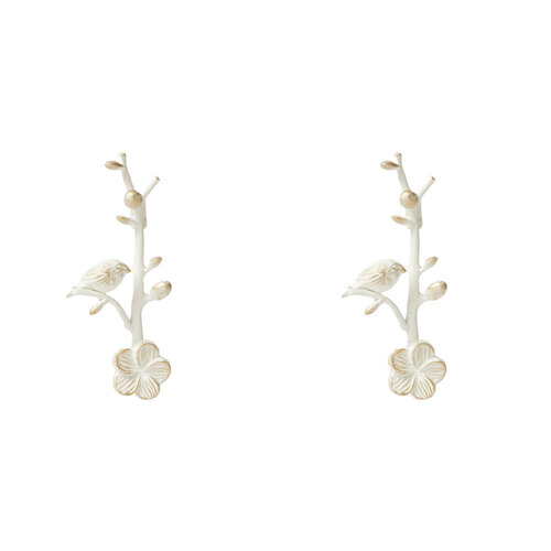 2PK Pilbeam Living Iron Montville Wall Hook Home Decor - White/Gold