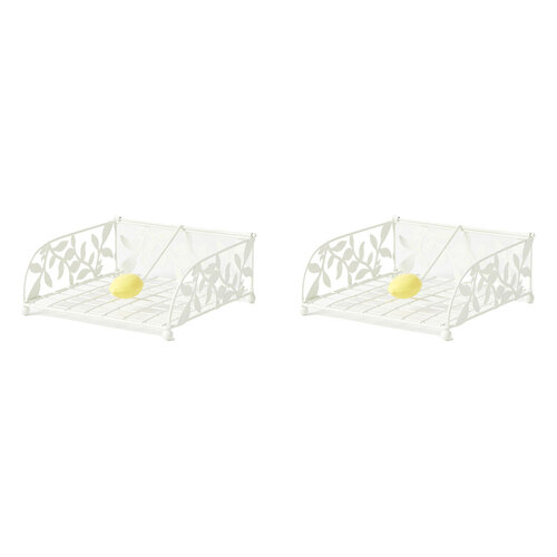 2PK Pilbeam Living Metal Limetta Napkin Holder Home Decor - White/Lemon