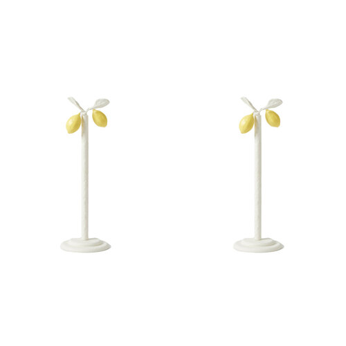 2PK Pilbeam Living Metal Limetta Paper Towel Holder Home Decor - White/Lemon