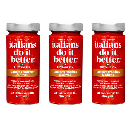 3PK Hot Shots Italians Do It Better Puttanesca Herbs & Spices 290g Cooking Seasoning