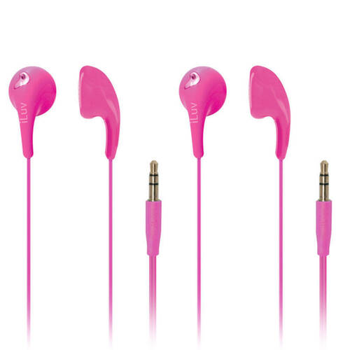 iLuv Pink Bubble Gum 2 Earphones 2 Pack