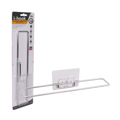 I-Hook 30cm Stainless Steel Tea Towel Holder - Silver