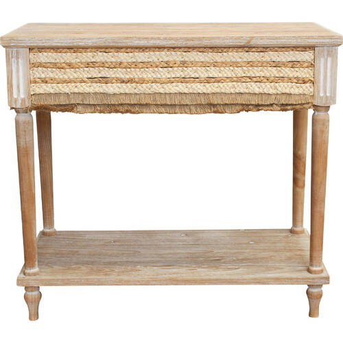 LVD Boho Plait Large Fir/Linen/MDF 72x80cm Console Table Furniture Rect - Natural