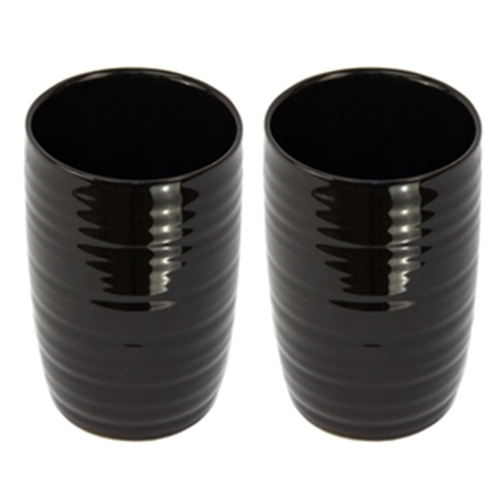 2PK Butlers Hush Bathroom Tumbler Cup - Black 75x75x12.5cm