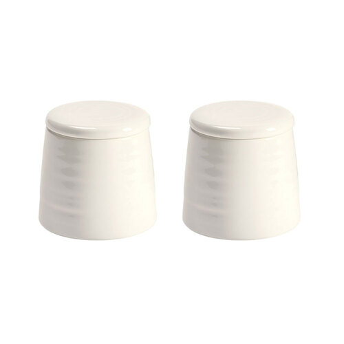 2PK Butlers Hush 9.5x8.5cm Ceramic Canister - White