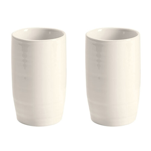 2PK Butler 18x2cm Bathroom Ceramic Hush Tumbler - White