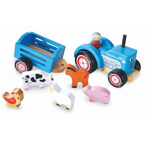 Indigo Jamm Tractor Tim Farm Life Kids Wooden Toy Set 18m+