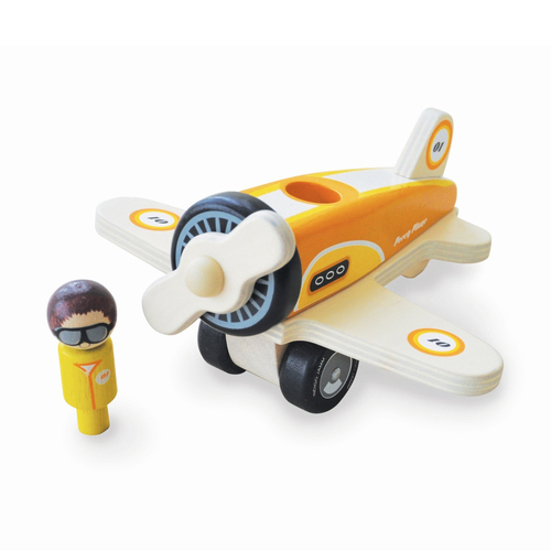 Indigo Jamm 18cm Percy Plane Kids/Children Wooden Toy 12m+