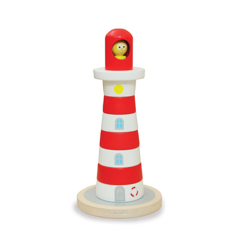 8pc Indigo Jamm 24.5cm Lighthouse Stacker Kids/Children Wooden Toy 18m+