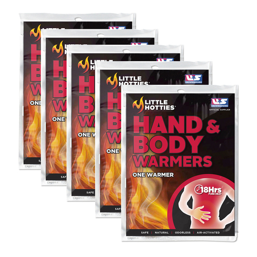 5 Pairs Little Hotties Hand & Body Warmers 18hrs Pure Heat Air-Activated
