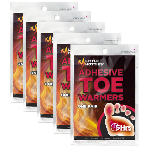 5 Pairs Little Hotties Adhesive Toe Warmers Natural Air-Activated