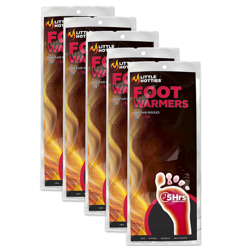 5 Pairs Little Hotties S/M Foot Warmers 5hrs Pure Heat Air-Activated Insole