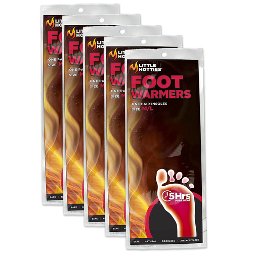 5 Pairs Little Hotties M/L Foot Warmers 5hrs Pure Heat Air-Activated Insole