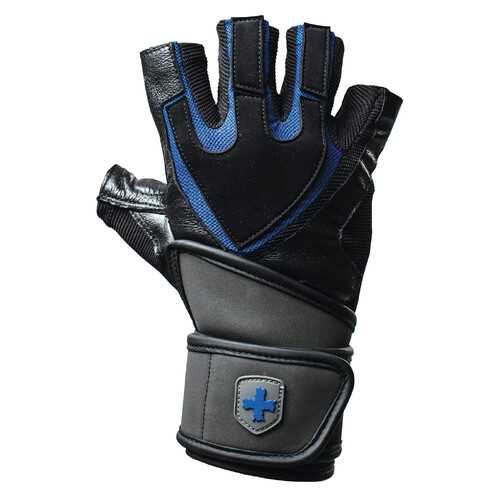 Harbinger Training Grip Small Half-Finger Wrist Wrap Gloves - Black/Blue