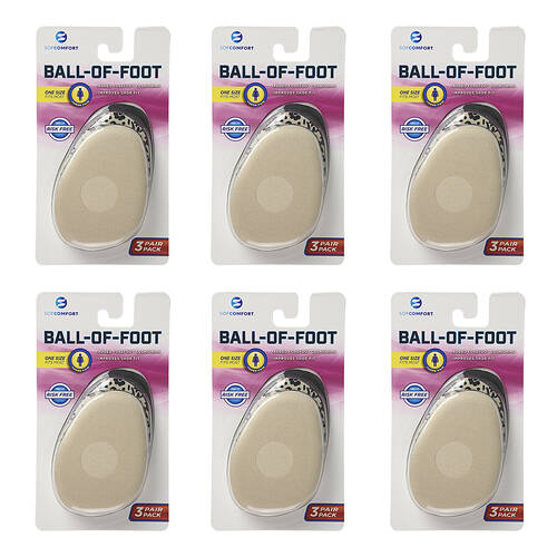 6x 3pc Sof Comfort Fashion Foam Ball Of Foot Insole Shoe Insert One Size
