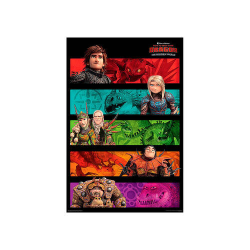 How To Train Your Dragon 3 Panels Poster 91.5x61cm Art Decor