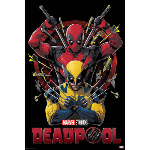 Marvel Deadpool & Wolverine Movie Poster 91.5x61cm Home/Room Decor