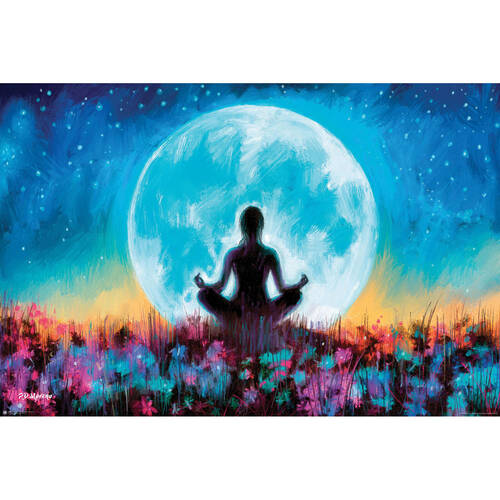 PD Moreno Moon Yoga Poster 91.5x61cm Home/Room Decor