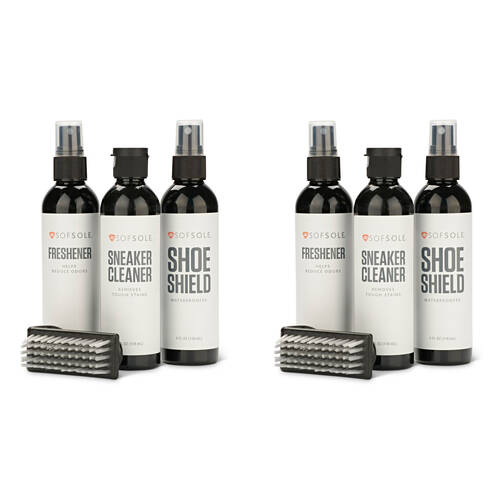 2x 4pc SofSole Sneaker Care Cleaner/Waterproofer/Freshener/Brush Kit