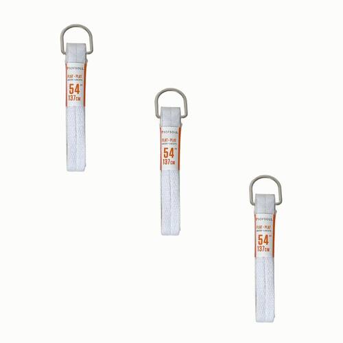 3PK SofSole Athletic Flat Sport Shoe 54" Laces - White