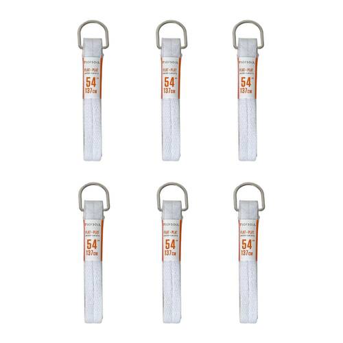 6PK SofSole Athletic Flat Sport Shoe 54" Laces - White